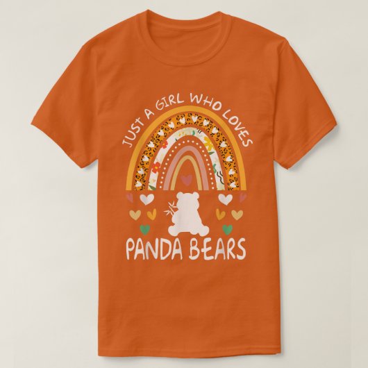 Grappig een meisje dat van Panda-Beren houdt Rainb T-shirt (Design voorkant)
