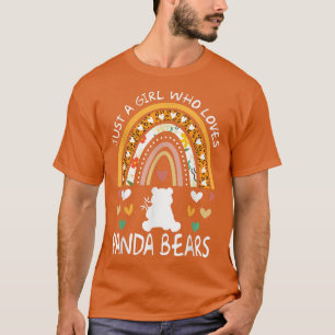 Grappig een meisje dat van Panda-Beren houdt Rainb T-shirt