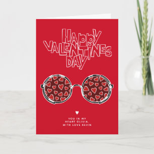 Grappig een rode glazen valentijn cadeau feestdagen kaart