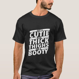 Grappig een snee met dikke dijen en een Booty G T-shirt