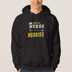 Grappig een verpleegster die houdt van Huskies Hea Hoodie