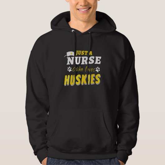 Grappig een verpleegster die houdt van Huskies Hea Hoodie (Voorkant)