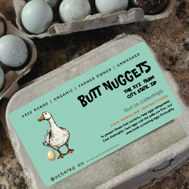 Grappig Eend Butt Nuggets Ei Karton Label
