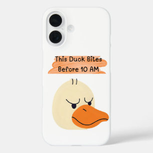 Grappig Eend - "Deze Eend Bijt Voor 10 AM" iPhone 16 Hoesje