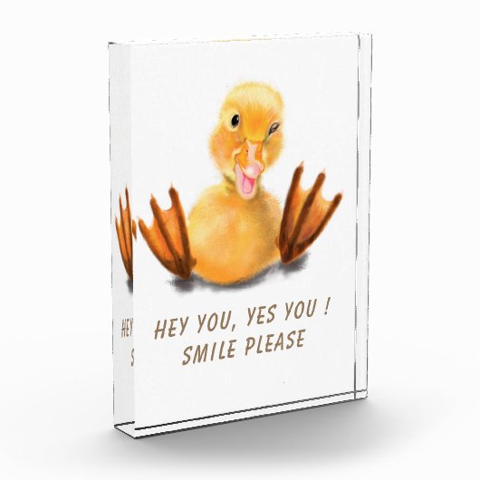 Grappig Eend Fotoblok Gift - Aangepaste tekst (Links)