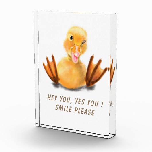 Grappig Eend Fotoblok Gift - Aangepaste tekst (Rechts)