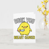 Grappig eend je borstkanker bewustzijn overleven kaart (Gele Bloem)