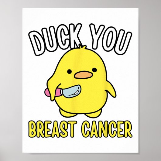 Grappig eend je borstkanker bewustzijn overleven poster (Voorkant)