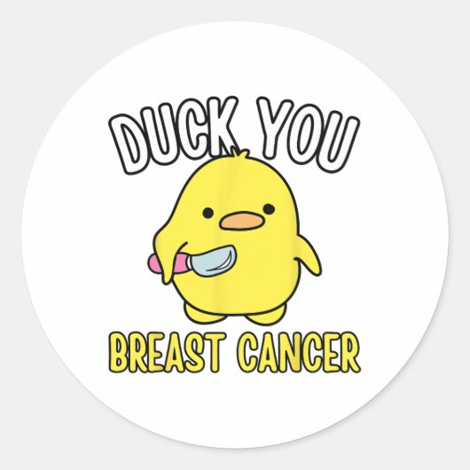 Grappig eend je borstkanker bewustzijn overleven ronde sticker (Voorkant)