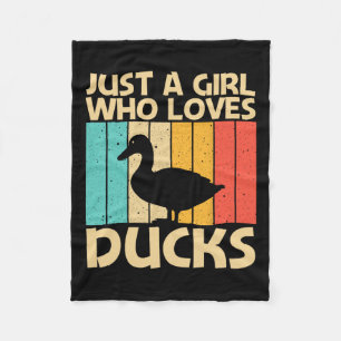 Grappig eend ontwerp voor meisjes kids eend boer j fleece deken