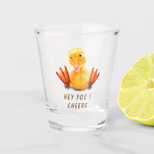 Grappig Eend Shot Glas - Cheers (Voorkant)