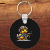 Grappig Eend Tactische Rubber Eend Militair Geel D Sleutelhanger (Voorkant)