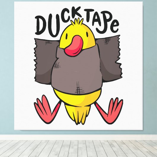 Grappig Eend Tape Canvas Afdruk (Insitu (Houten vloer))