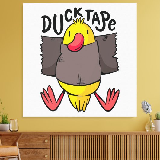 Grappig Eend Tape Canvas Afdruk (Insitu (Woonkamer))