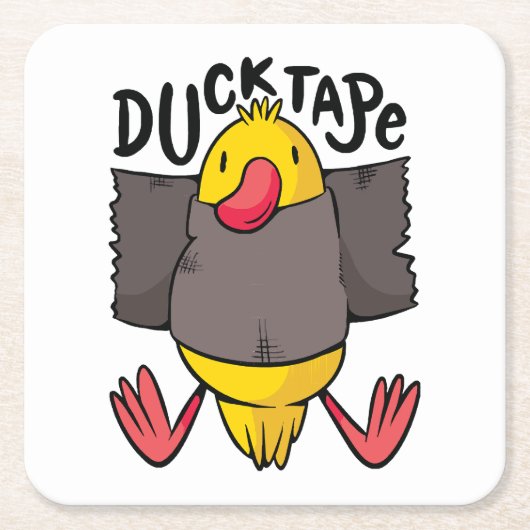 Grappig Eend Tape Kartonnen Onderzetters (Voorkant)