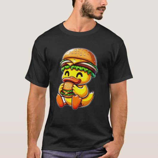 Grappig eendenhamburger fastfood cheeseburger pet t-shirt (Voorkant)