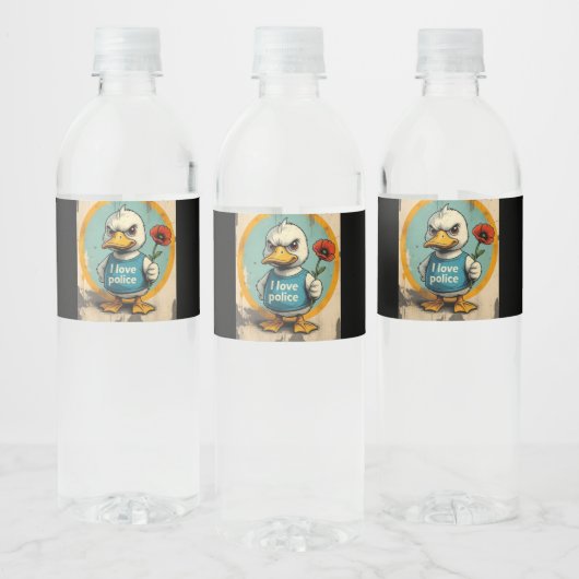 grappig eendje waterfles etiket (Flessen)