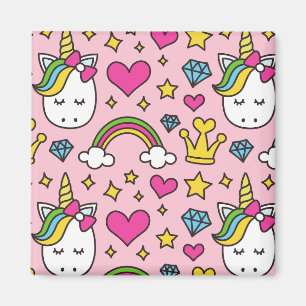 Grappig Eenhoorn Patroon Roze Magisch Paard Schatt Magneet
