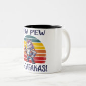 GRAPPIG EENHOORN PEW PEW MADAFAKAS TWEEKLEURIGE KOFFIEMOK (Voorkant rechts)