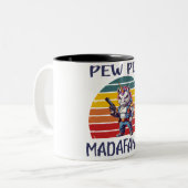 GRAPPIG EENHOORN PEW PEW MADAFAKAS TWEEKLEURIGE KOFFIEMOK (Voorkant links)