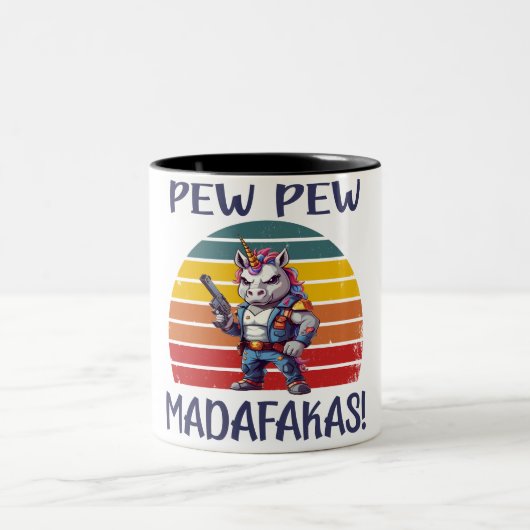 GRAPPIG EENHOORN PEW PEW MADAFAKAS TWEEKLEURIGE KOFFIEMOK (Center)