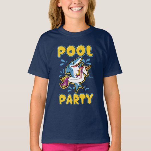 Grappig Eenhoorn Pool Party T-shirt (Voorkant)