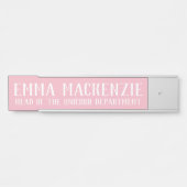 Grappig Eenhoorn Roze Hangend Deur Bord Naamplaat (Voorkant)