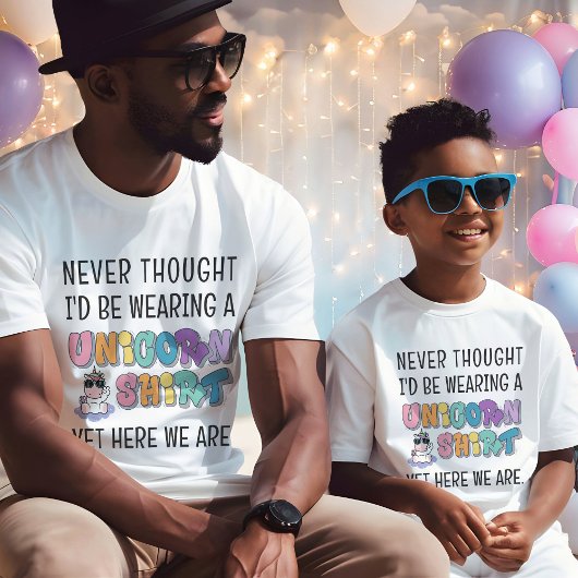 Grappig Eenhoorn Thema Verjaardagsfeest Dad Mannen T-shirt