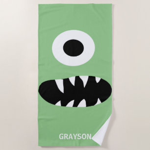 Grappig Eenogig Monster Kinderen Persoonlijke Groe Strandlaken