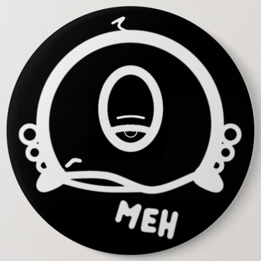 Grappig Eenoogig Cartoon “Meh” Ronde Button 6,0 Cm (Voorkant)