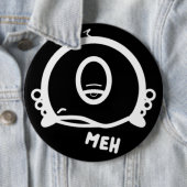 Grappig Eenoogig Cartoon “Meh” Ronde Button 6,0 Cm (In situ)