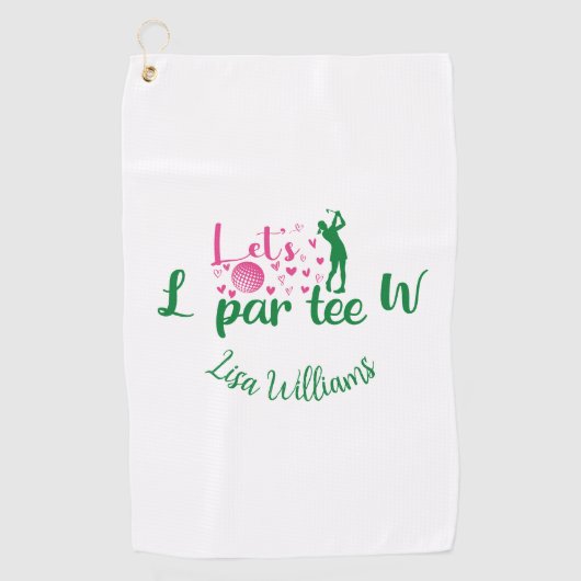 Grappig eenvoudig meisje Laten we Par T-shirt Mono Golfhanddoek (Voorkant)