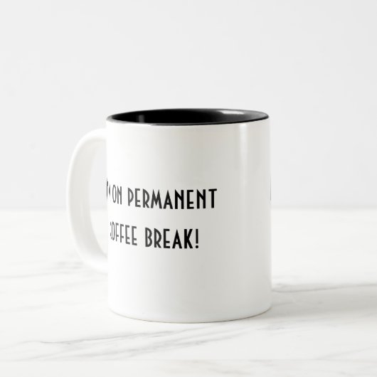 Grappig eenvoudig pensioen tweekleurige koffiemok (Voorkant links)