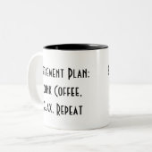 Grappig eenvoudig pensioen tweekleurige koffiemok (Voorkant links)