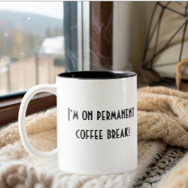 Grappig eenvoudig pensioen tweekleurige koffiemok