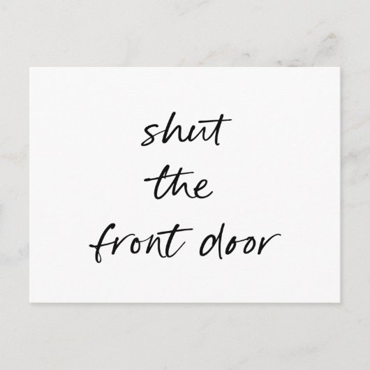 Grappig Eenvoudig Zwart Wit Nieuw Thuis Adres Aankondigingskaart (Voorkant)