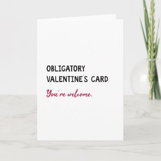 Grappig, eenvoudige Valentijnsdag Feestdagen Kaart (Voorkant)