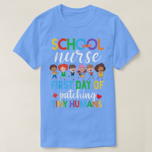 Grappig, eerste dag van het patchen van de kleine t-shirt (Design voorkant)