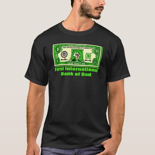 Grappig eerste internationale bank van papa T-shir T-shirt (Voorkant)