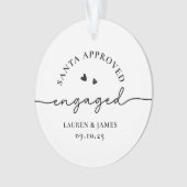 Grappig eerste kerst verloofd paar gepersonaliseer ornament (voorkant)