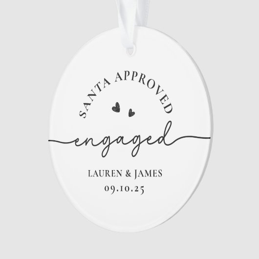 Grappig eerste kerst verloofd paar gepersonaliseer ornament (voorkant)