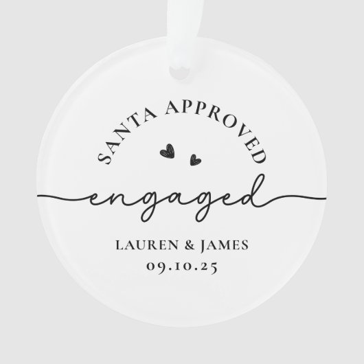 Grappig eerste kerst verloofd paar gepersonaliseer ornament (voorkant)