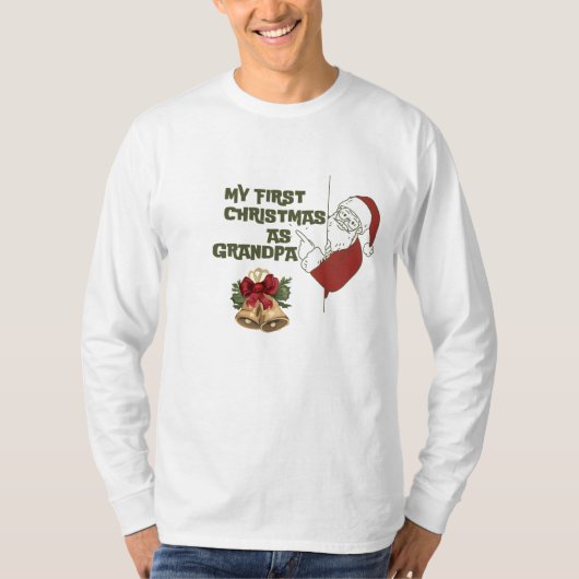 Grappig eerste Kerstmis als opa Vrolijk Kerstfeest T-shirt (Voorkant)