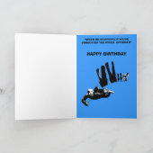 Grappig, eerste regel van skydiving verjaardag kaart (Binnen)