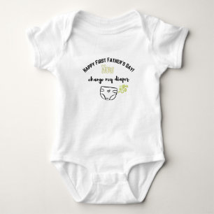 Grappig Eerste Vaderdag Baby Bodysuit