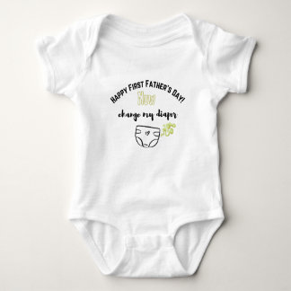 Grappig Eerste Vaderdag Baby Bodysuit