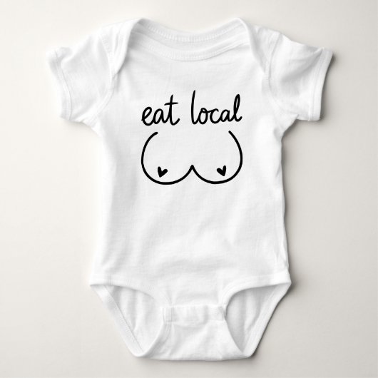 Grappig Eet Lokaal Baby shower Gift - Nieuw Baby G Romper (Voorkant)