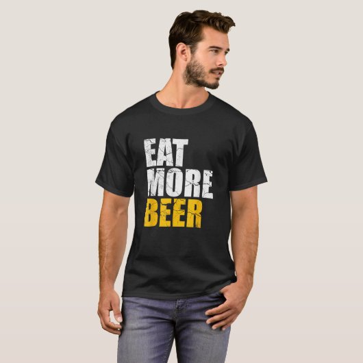 Grappig Eet Meer Bier Alcohol Drinker Craft Beer L T-shirt (Voorkant volledig)