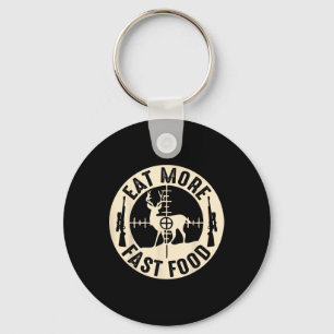 Grappig Eet Meer Fast Food Herten Jagen Sleutelhanger