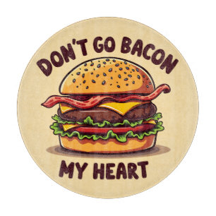 Grappig Eet Pun Bacon Liefhebber Cheeseburger Desi Snijplank